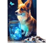 Cute Corgi Dog Luminous Rompecabezas Imposible,desafío for Adults Juego Educativo 1000 Piezas Obra De Arte De Juego De para Adultos Y Niños A Partir De 12 Años 1000pcs (38x26cm)