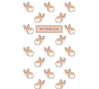 Cute Corgi Notebook: Wide Ruled, 108 pages, 5.5 x 8.5, with Little Dog Cartoon on Inside Pages
