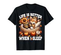 Cute Corgi Puppy For Women Men and Kids Funny Autumn Sleep Camiseta