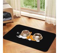 Cute Corgi Sleeping,Waterproof Pet Feeding Mat,PU Leather Placemats for Cat Dog Water Bowl,Food Mats,40x60cm