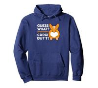 Cute Corgis - Divertido Adivina Qué? Corgi Butt! Sudadera con Capucha, Unisex para Adultos, Azul Marino, XXL