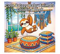 Cute & Cosy Baby Animals Colouring Book: Cosy Everyday Life Adventures: 45 Adorable Animal Homes to Colour Featuring Treehouses, Cafés, Bedrooms and ... and Mindful Colouring Fun for Kids Ages 3-12