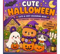 Cute & Cosy Colouring Book: 40 Adorable Halloween Scenes Featuring Friendly Ghosts, Cute Animals, Pumpkins, Costumes and Cosy Autumn Fun