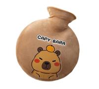 Cute Cover - Bolsa de agua caliente de 700 ml con funda de capibara de felpa, para adultos y niños, a prueba de fugas, para dormir, trabajar