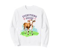 Cute Cow Everything Sucks Pastel Farm Sudadera