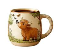 Cute Cow Mug 10oz, Ceramic Animal Coffee Cup, Kawaii Milk Tea Cocoa Drinking Mug, Fun Office Home Beverage Cup Gift, Animal Drinkware for Women Men Friends Colleagues