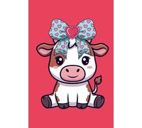 Cute Cow Notebook with Bow: Adorable Farm Animal Journal