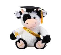 Cute Cow Plush Toy, 9 Inch Soft Graduation Bear Alternative, School