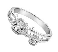 Cute Cow Ring, Alloy Cute Inspirational Jewelry, Professional Grade Mother-Daughter Animal Ring, High Contrast Polished Finish, Industrial Strength Reinforced Alloy Logic, Gift for Birthdays Weddings