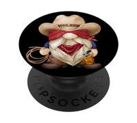Cute Cowboy Grandpa with Western Decor For Farmer with GNOME PopSockets PopGrip Adhesivo