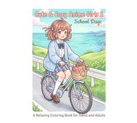 Cute&Cozy Anime Girls 2 School Days: A Relaxing Coloring Book for Teens and Adults