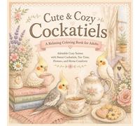 Cute & Cozy Cockatiels A Relaxing Coloring Book for Adults: Adorable Cozy Scenes with Sweet Cockatiels, Tea Time, Flowers, and Home Comforts