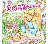 Cute & Cozy Easter Coloring Book for Kids and Adults: Adorable Spring Designs with Bunnies, Girls, Flowers and Easter Eggs for Relaxation and Fun