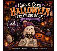 Cute & Cozy Halloween Coloring Book: Bold & Easy Hygge Halloween Designs with Pumpkins, Ghosts & Spooky Autumn Vibes