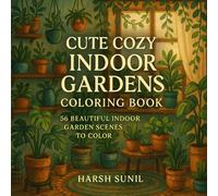 Cute Cozy Indoor Gardens Coloring Book: 56 Beautiful Indoor Garden Scenes To Color