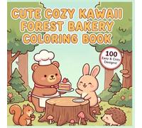 Cute Cozy Kawaii Woodland Cafe Coloring Book: Simple and Easy Forest Animal Bakeries, Tea Nooks, and Sweet Treat Scenes for Adults, Teens, and Kids Relaxation