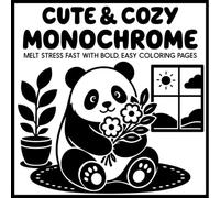 Cute & Cozy Monochrome Coloring Book: Bold, Easy & Relaxing Single-Color Stress Relief for Adults