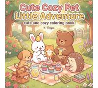 Cute Cozy Pets: Little Adventures: Adorable Animal Coloring Pages for Relaxation and Stress Relief, Cozy and Cute Pet Scenes for Teens and Adults