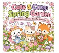 Cute & Cozy Spring Garden Coloring Book Coloring Book for Adults and Kids:: Kawaii Animals, Garden Scenes, Relaxing Stress Relief Coloring Pages