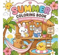 Cute & Cozy Summer Coloring Book: Bold and Easy Coloring Book for Kids, Teens, and Adults with Cute Animal Friends, Tropical Adventures, and Relaxing Summer Vibes