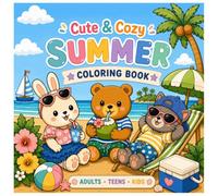 Cute & Cozy Summer Coloring Book For Adults, Teens And Kids: Bold and Easy Cute Summer Designs with Adorable Animals, Beach Adventures, Tropical Treats, and Relaxing Vacation Scenes for Stress Relief