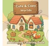 Cute & Cozy Worlds - A Relaxing Coloring Book for Adults: Whimsical animals, fairy houses, cozy scenes | Stress relief coloring book for adults, teens, and nature lovers