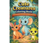 Cute Creatures Coloring Book - Fun Fantasy Animals and Baby Dragons for Kids and Adults | Relaxing Imagination Coloring Book: A magical coloring book ... friends - 167 pages, single-sided pages