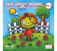 Cute Creepy Friends - Bold & Easy Coloring Book Vol. 1 | 24 Single-Sided Pages: 8.5 x 8.5 in | Halloween-Inspired Coloring for Kids, Adults
