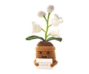 Cute Crochet Desk Flower Night Light, Lily of The Valley Floral Tabletop Lamp, Bedroom Crochet Night Lamp, Floral Crochet Desk Lamp, Crochet Night Light for Bedroom, Tabletop Floral Lamp for Bedroom