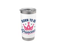 Cute Crown Inspirational Quote Girls Born To Be Princess Vaso térmico de acero inoxidable de doble pared