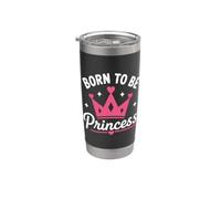 Cute Crown Inspirational Quote Girls Born To Be Princess Vaso térmico de acero inoxidable de doble pared