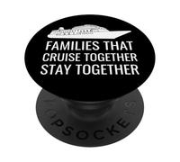 Cute Cruise Together Stay Together Family Boat Vacation PopSockets PopGrip Adhesivo