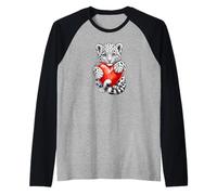Cute Cub Bengal Tiger Design Growling Wild Animal Camiseta Manga Raglan