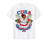 Cute Cuban Girl Cuba Traditional Dance Flowers Latina Camiseta