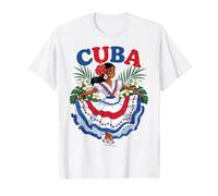 Cute Cuban Girl Cuba Traditional Dance Flowers Latina Camiseta