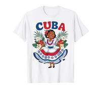 Cute Cuban Girl Cuba Traditional Dance Flowers Latina Camiseta