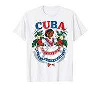 Cute Cuban Girl Cuba Traditional Dance Flowers Latina Camiseta