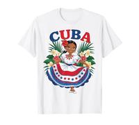 Cute Cuban Girl Cuba Traditional Dance Flowers Latina Camiseta