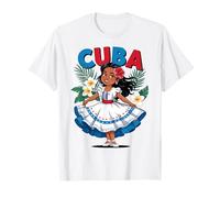 Cute Cuban Girl Cuba Traditional Dance Flowers Latina Camiseta