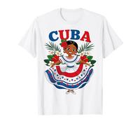 Cute Cuban Girl Cuba Traditional Dance Flowers Latina Camiseta