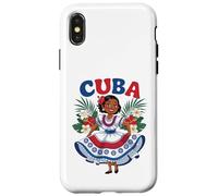 Cute Cuban Girl Cuba Traditional Dance Flowers Latina Carcasa para iPhone X/XS