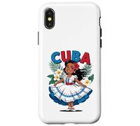 Cute Cuban Girl Cuba Traditional Dance Flowers Latina Carcasa para iPhone X/XS