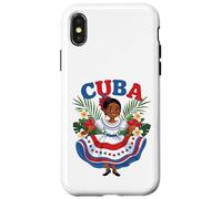 Cute Cuban Girl Cuba Traditional Dance Flowers Latina Carcasa para iPhone X/XS