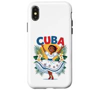 Cute Cuban Girl Cuba Traditional Dance Flowers Latina Carcasa para iPhone X/XS