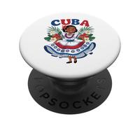Cute Cuban Girl Cuba Traditional Dance Flowers Latina PopSockets PopGrip Adhesivo