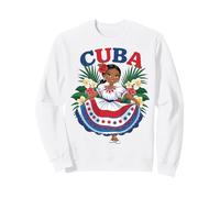 Cute Cuban Girl Cuba Traditional Dance Flowers Latina Sudadera