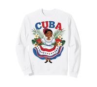 Cute Cuban Girl Cuba Traditional Dance Flowers Latina Sudadera