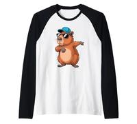 Cute Dabbing Capybara Animal Boys Men Toddler Kids Camiseta Manga Raglan
