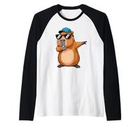 Cute Dabbing Capybara Animal Boys Men Toddler Kids Camiseta Manga Raglan