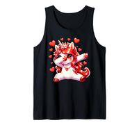 Cute Dabbing Unicorn Valentine Funny Heart Love Graphic tee Camiseta sin Mangas